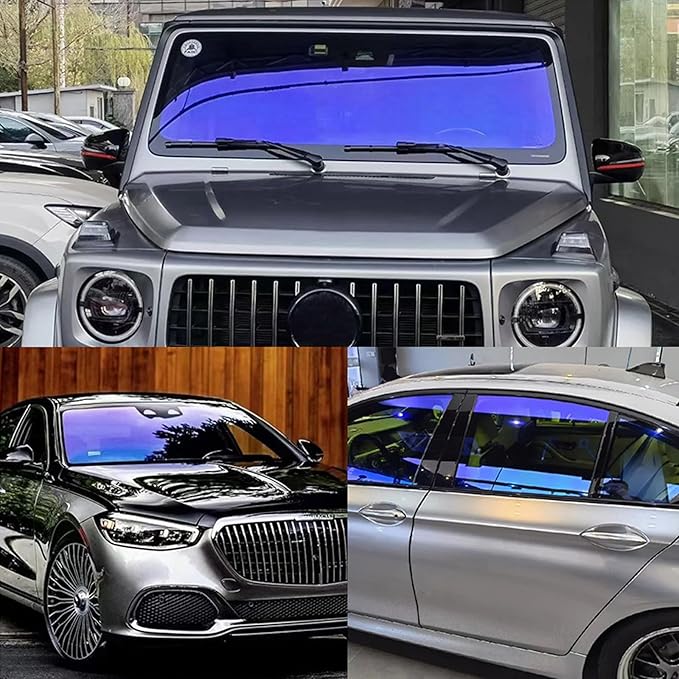 XhuangTech Chameleon Light Blue Front Window Roll Tint Solar Film Protection Scratch Resistant 60% VLT