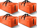 HOMESURE 4 Pack Large Strong Moving Bags with Zippers & Carrying Handles - Water-Resistant - Heavy Duty Storage Tote for Spac