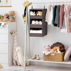 GRANNY SAYS 3-Shelf Closet Organizers and Storage, Foldable Hanging Closet Organizer, Hanging Closet Shelves with 2 Metal Hoo