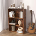 Wooden 3 Cube Storage Organizer,3 Tier Low Bookcase Storage Display Organizer, 33 Inch Versatile Cubes Shelf and Cubby Unit f