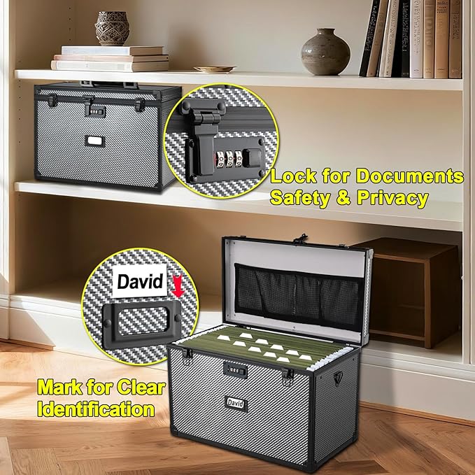 File Storage Cabinet File Organizer Document Organizer File Box in Office and Home with Combination Lock with 20 Legal Size H