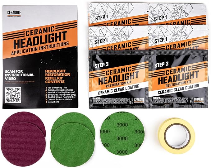 CERAKOTE® Ceramic Headlight Restoration Pro Kit - 10 Vehicle Bundle - Brings Headlights Back to Like New Condition - 3 Easy Steps - No Power Tools Required