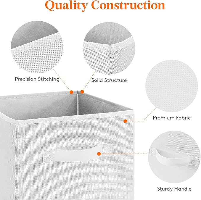 Lifewit Storage Cubes, Foldable Decorative Fabric Storage Baskets for Organizing Home Organizers with Handles for Shelves, Cl