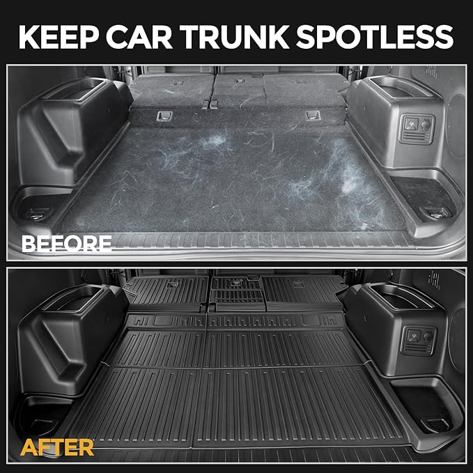 Floor Mats for Toyota 4Runner 2013-2024, All Weather Floor Mats Trunk Cargo Liner with Backrest Protectors Accessories and Door Sill Guards Accessories, Full Coverage Set (Only Fit 5 Seats)