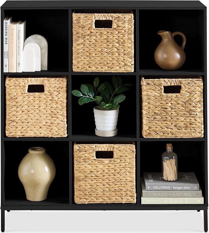 Best Choice Products 9-Cube Bookshelf, 3-Tier Wood Storage Bookcase W/Legs, 11in Shelf Opening, Cube Organizer, Living Room, 