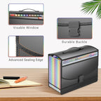 Expanding File Folder Accordion File Organizer with Handle,Fun Storage 13 Pockets Portable Document Organizer File Box Filing