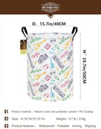 HUNRUNG Laundry Hamper,Large Canvas Fabric Lightweight Storage Basket Toy Organizer Dirty Clothes Collapsible Waterproof for 