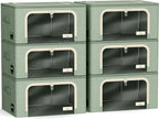 Sorbus Storage Bins with Metal Frame - Stackable & Foldable Clothes Organizer Bags - Oxford Fabric Storage Containers with La