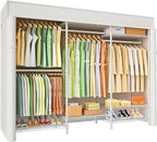 Ulif E13C Heavy Duty Closet Organizer System，Freestanding Clothing Racks for Hanging Clothes，Adjustable Garment Rack 63" W x 