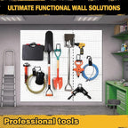 ELEAD 12-Piece Pegboard Hooks with Extension Straps, Heavy Duty Organizer Pegboard Accessories Fit for 1/4" Pegboard, Peg Boa