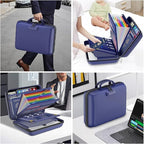 DocSafe Fireproof File Organizer with Lock, Hard-Shell Case Fireproof Document Box with 13 Pocket Accordion File Folder, Port