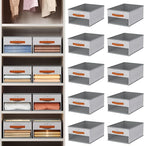 Homsorout Drawer Organizers and Storage - 10 Pack Foldable Pants Organizer with Clear Window & Handles, Fabric Closet Organiz