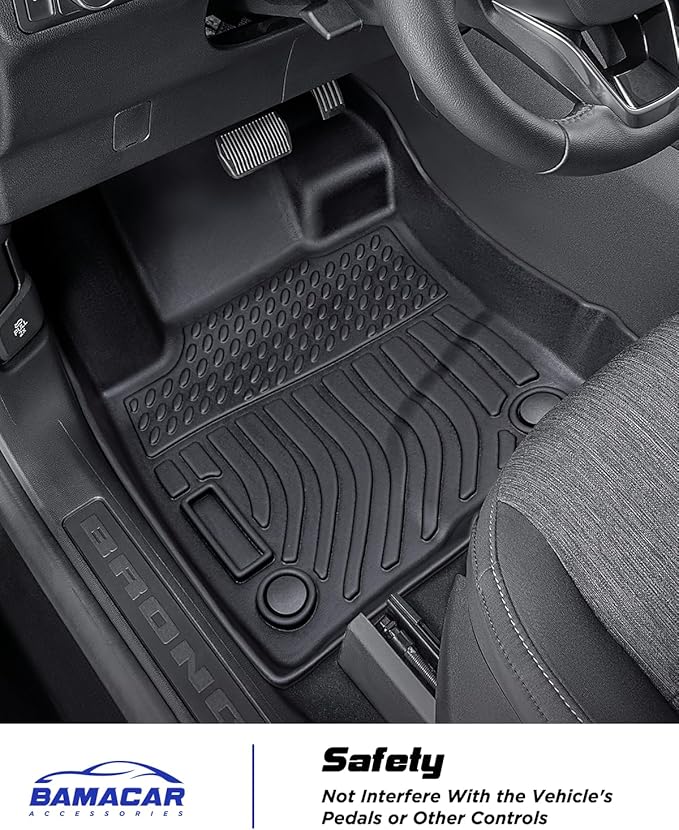 All Weather Floor Mats Cargo Liner for Ford Bronco Sport 2026 2025-2021,TPE Full Set Carpets Trunk Mat for Base Big Bend Badlands Accessories (ONLY for Sport),4pcs