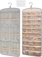 BAGSMART Hanging Jewelry Organizer, Necklace Holder Anti-tangle Earrings Rings Hanger with 20 Jewelry Bags Travel Storage Rol