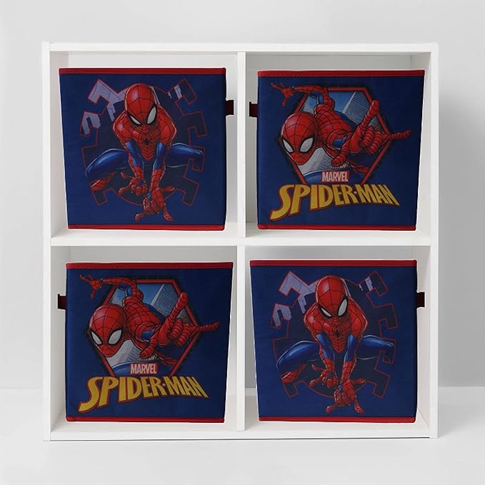 Marvel Spiderman Set of 2 Durable Storage Cubes with Handles