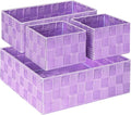 Posprica Woven Storage Baskets for Organizing, Small Black Baskets Cube Bin Container Tote Organizer Divider for Drawer, Clos