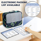 BAGAIL 9 Set Packing Cubes with Packing List Luggage Packing Organizers for Travel Accessories (Navy leaf)