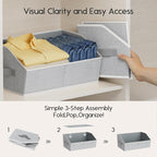 Homsorout Large Closet Organizers and Storage Bins - 8 Pack Trapezoid Storage Baskets for Shelves, Foldable Fabric Baskets wi