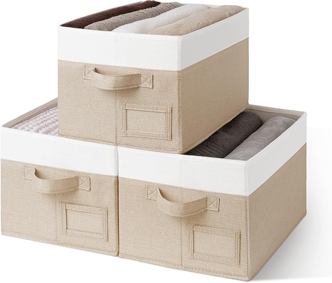 GRANNY SAYS Decorative Storage Baskets, Fabric Storage Bins for Clothes, Closet Storage Boxes with Handles, Collapsible Stora