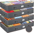Under Bed Storage Bins - Pack Of 4 Under The Bed Storage Containers For Clothes, Blankets, Winter Clothing, & Shoes - Underbe