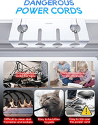 NODOCA No Drill Under Desk Cable Management Tray, 17'' Wire Management, Punch-Free Clamp on, Metal Cable Tray, Wire Organizer