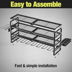 MOOMSINE 4 Layer Power Tool Organizer Wall Mount, Battery Tools Holder with Charging Station Shelf, Cordless Drill Hanger Sto