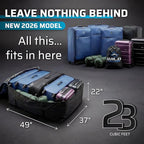 Rooftop Cargo Carrier - 23 Cubic Feet (XXL), Waterproof Soft Shell Car Roof Cargo Carrier, Heavy Duty Car Top Luggage Cargo Bag with Patented Door Hooks and Non-Slip Mat