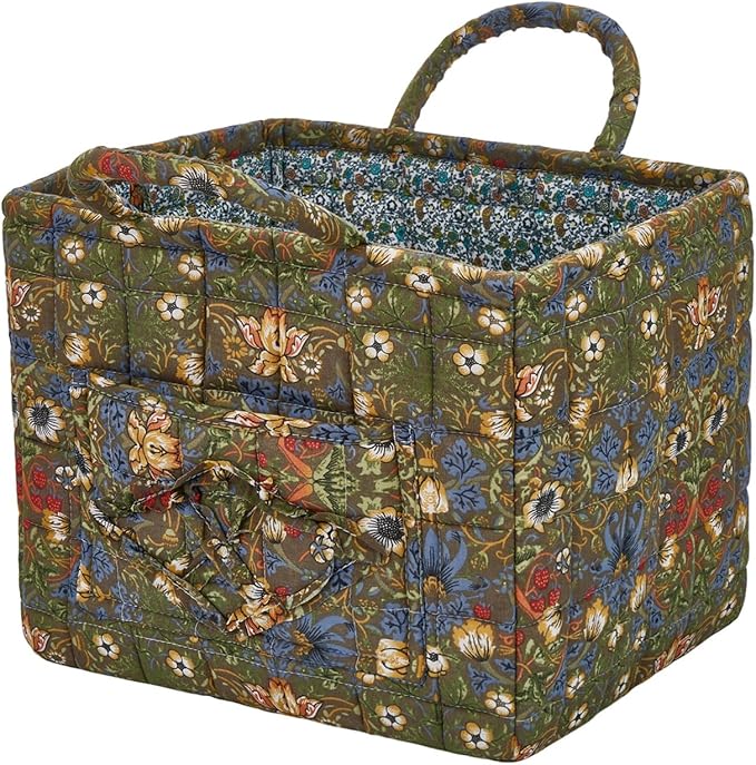 Boho Fabric Storage Basket, Large Capacity Laundry Basket, 12.2'' x 10.23'' x 10.23'' Collapsible Laundry Hamper with Easy Ca