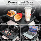 JUSTTOP Car Steering Wheel Desk for Laptop,Multipurpose Travel Car Accessories, Car Seat Stand Trays for Eating, Steering Wheel Overhead Table Console(Black)