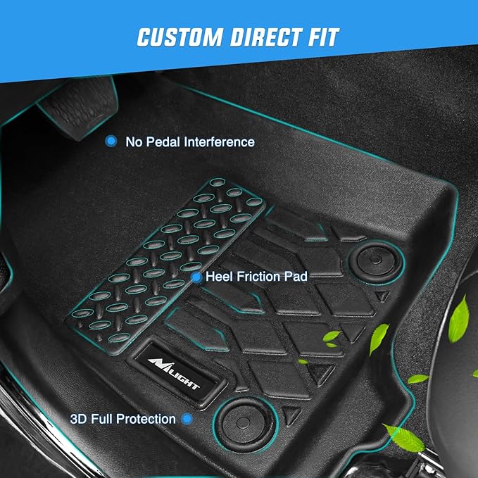 Nilight TPE Floor Mats for Tesla Model Y 7 Seater 2020 2021 2022 2023 2024 2025 All Weather Custom Fit Heavy Duty Floor Liners