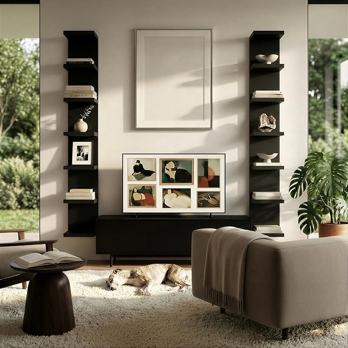 7 Tier Wall Shelf Unit & Lack Shelf, Versatile Floating Shelves for Wall, Bedroom Book Shelf, Vanity Display Shelves, Tall De
