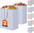 Lifewit 2 Pack Laundry Basket 100L Each, Collapsible Clothes Hamper with Reinforced Handles, Freestanding Waterproof Design f