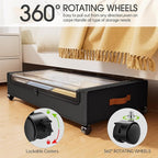 Yecaye 4 Pack Under Bed Storage with Wheels, Under Bed Storage Containers with Lids, Large Under Bed Rolling Storage with Cle