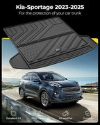 3W Cargo Liner for Kia Sportage（with Subwoofer） 2023-2025 2026, TPE All Weather Custom Fit Cargo Liner for Kia Sportage for Cargo Mat Anti-Slip Heavy Duty Accessorious, Black (Not Fit Hybrid or PHEV)