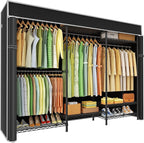 Ulif E13C Heavy Duty Closet Organizer System，Freestanding Clothing Racks for Hanging Clothes，Adjustable Garment Rack 63" W x 