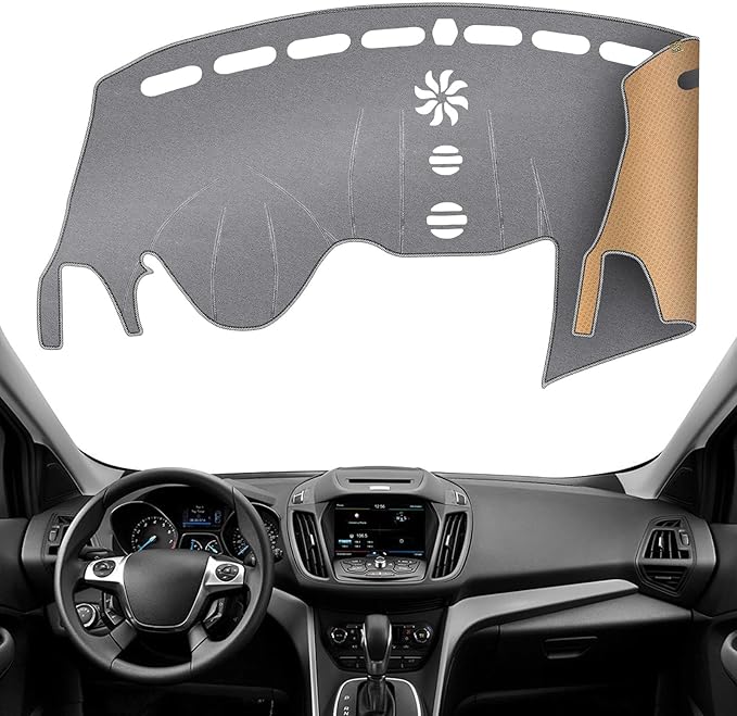 KEYOOG Dashboard Cover Dash Mat Fit for Fo-rd Escape 2019-2013 (Without HUD Models),Car Dash Board Mat Anti-Glare Carpet,Non-