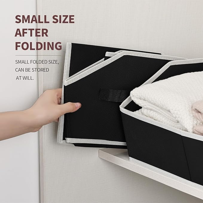 Homsorout Storage Baskets for Shelves - Trapezoid Cube Storage Organizer Bins, Decorative Storage Baskets with Handles, Large