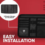 Firestone Car Sun Visor Organizer | 8 Compartment Visor Organizer for Car and Truck with Sunglasses, License, Registration Holder and Slots, Black