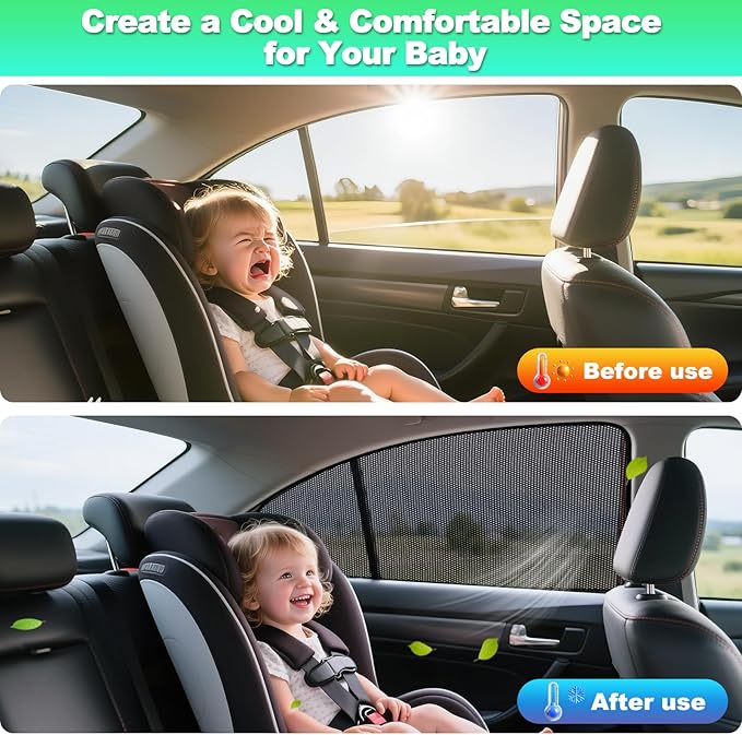 Car Window Shades for 2019-2024 Corolla Sedan (Not Fit Touring/Hatchback/Cross) - Rear Side Sun Shade for Baby, Breathable Mesh Car Privacy Covers, UV Protection & Heat Insulation (2PCS)