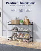 Kitsure Shoe Rack - Stainless Steel Shoe Organizer, Sturdy Shoe Rack for Closet and Front Door Entrance, Free Standing Shoe S