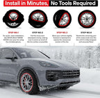 Snow Socks for Tires | Alternative for Tire Snow Chains | Ultra Grip Series | Reusable Snow Traction Device for Passenger Car