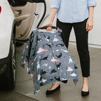 Rquite Car Seat Cover Baby, Carseat Covers Baby Boy, Minky Infant Car Seat Cover Winter, Peekaboo Opening Car Seat Canopy, Mu