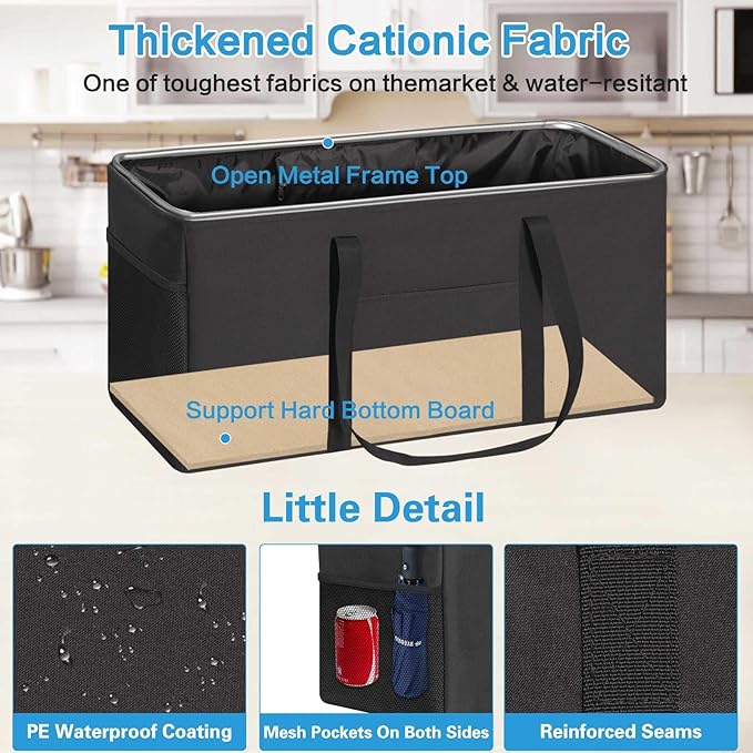 LHZK Standing Extra Large Utility Tote Bag with Metal Wire Frame and the Sides Rinforced, Extra Large Tote Bag with Handle,