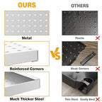 Pegboard Smith Metal Pegboard Panels 12" x 24", 3 Pack Grey Wall Mounted Tool Organizer Boards, Heavy Duty Tool Storage Peg B