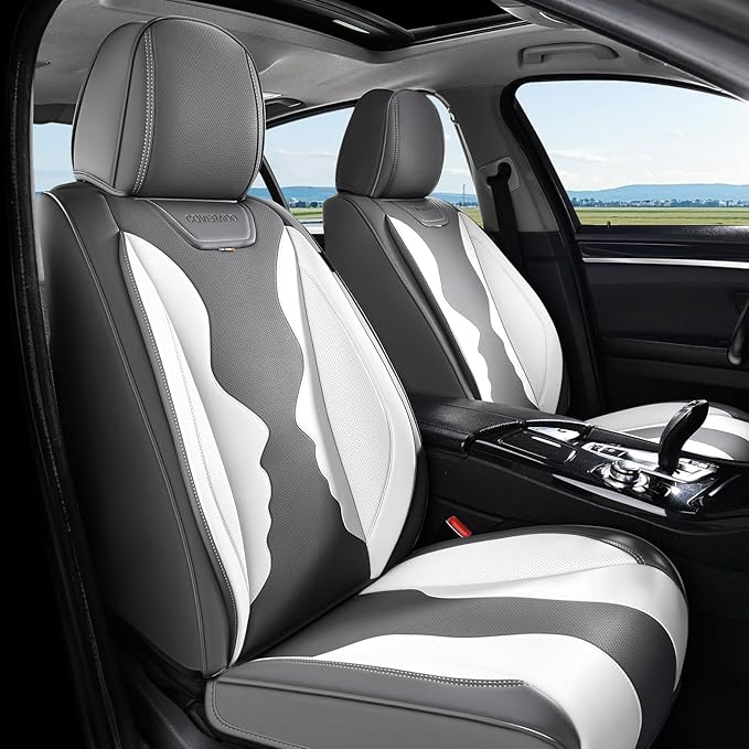 Coverado Car Seat Covers, Front Covers for Cars, Car Seat Cover Front Seats, Automotive Seat Cover, Waterproof, Leather Car S
