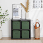 StorageWorks Green Storage Cubes, 11 Inch Cube Storage Bins with Handle, Cube Storage Organizer Bins for Shelves and Closet, 