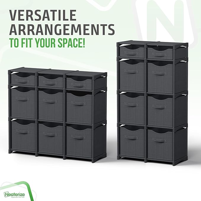Cube Storage Organizer with Storage Bins Included - The Perfect Closet Organizers and Storage Solution. Includes 9 Storage Cu