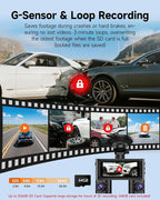 360° Dash Cam Front and Rear Inside, 4 Channel Dash Camera for Cars FHD 1080Px4, Built-in Wi-Fi, 3.16” IPS Screen, WDR Night 