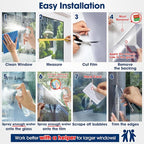 Coavas One Way Privacy Window Film, Sun Blocking Reflective Window Film See Out Not in, Heat Control Window Tint for Home, Anti UV Static Cling for Windows Office Door (Silver, 35.4 x 78.7 inches)