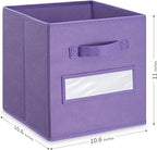 artsdi Fabric storage cubes (Set of 8) 11 Inch Cube Storage Bin, Cube storage with 8 Labels Window Cards & a Pen, Foldable cu
